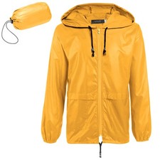Men's Lightweight Waterproof Hooded Raincoat Breathable Rain Shell Jacket Out...