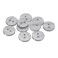 10Stk KnöPfe Kunstharz Zum NäHen,15Mm,Rund,Flach,2 LöCher,Kleidung,KnöPfe,Grau