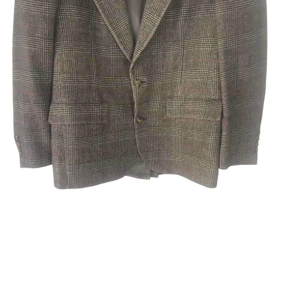 Barrister Men's Size 40 Large Houndstooth 100% Camel Hair Blazer - Image 3 of 4
