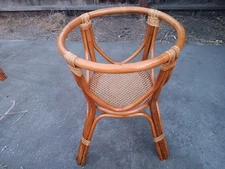 Bamboo Ratton Round Table Base Cane Shelf Vintage Tiki Indoor Outdoor Add Top