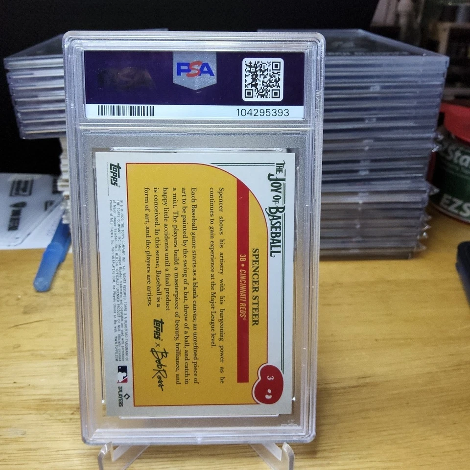 2023 Topps Bob Ross Spencer Steer Rookie Paint Splatter /99 PSA 10 POP 1 - Image 2 of 2