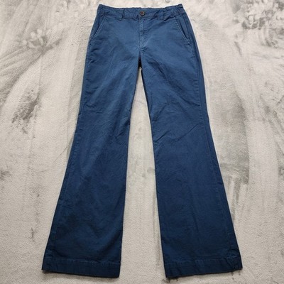 Wild Fable Pants Womens 4 Blue Low-Rise Flare Leg Chino Stretch Cotton Preppy