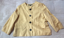 Kasper Women's Yellow 3/4 Sleeve Button Up Jacket Blazer Size 16