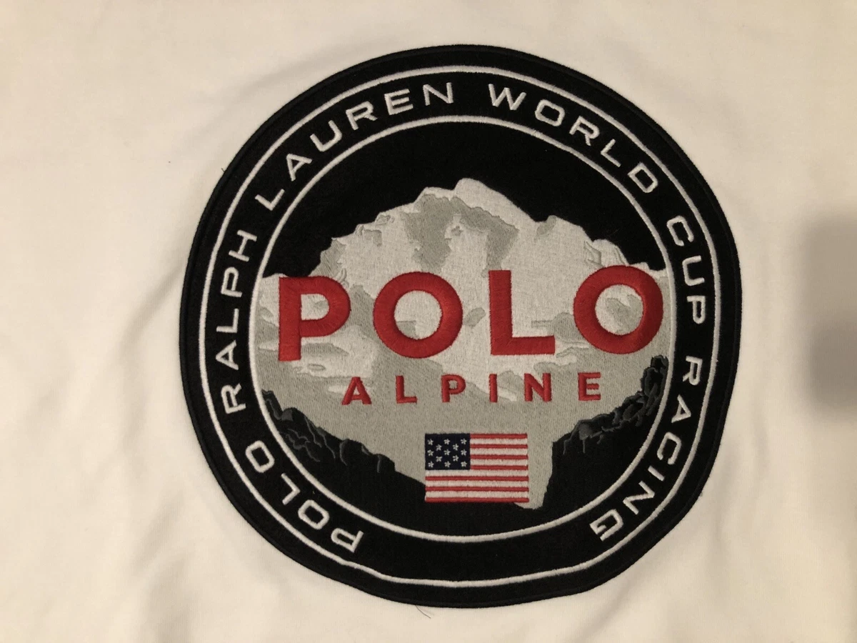 New XXL Polo Ralph Lauren World Cup Racing Alpine Crew Neck Royal White Sweater