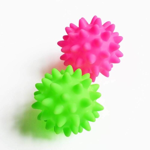 3 Pack Small Squeaky Dog Toys Bouncy Spike Ball Interactive Fetch Puppy Play Lot - 第 7/7 張圖片