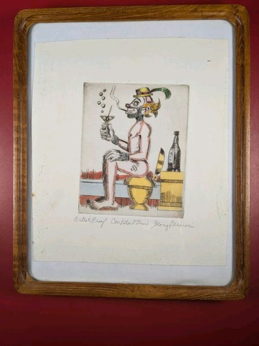 George Crionas Artist Proof Original One Off Vintage Bathroom Art Super Rare USA