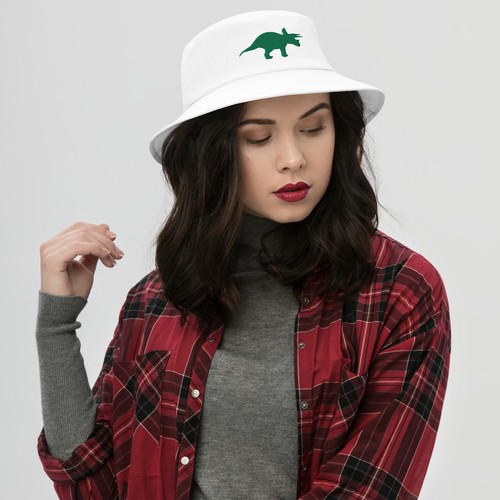 Triceratops Embroidered Dinosaur Bucket Hat - Picture 3 of 8