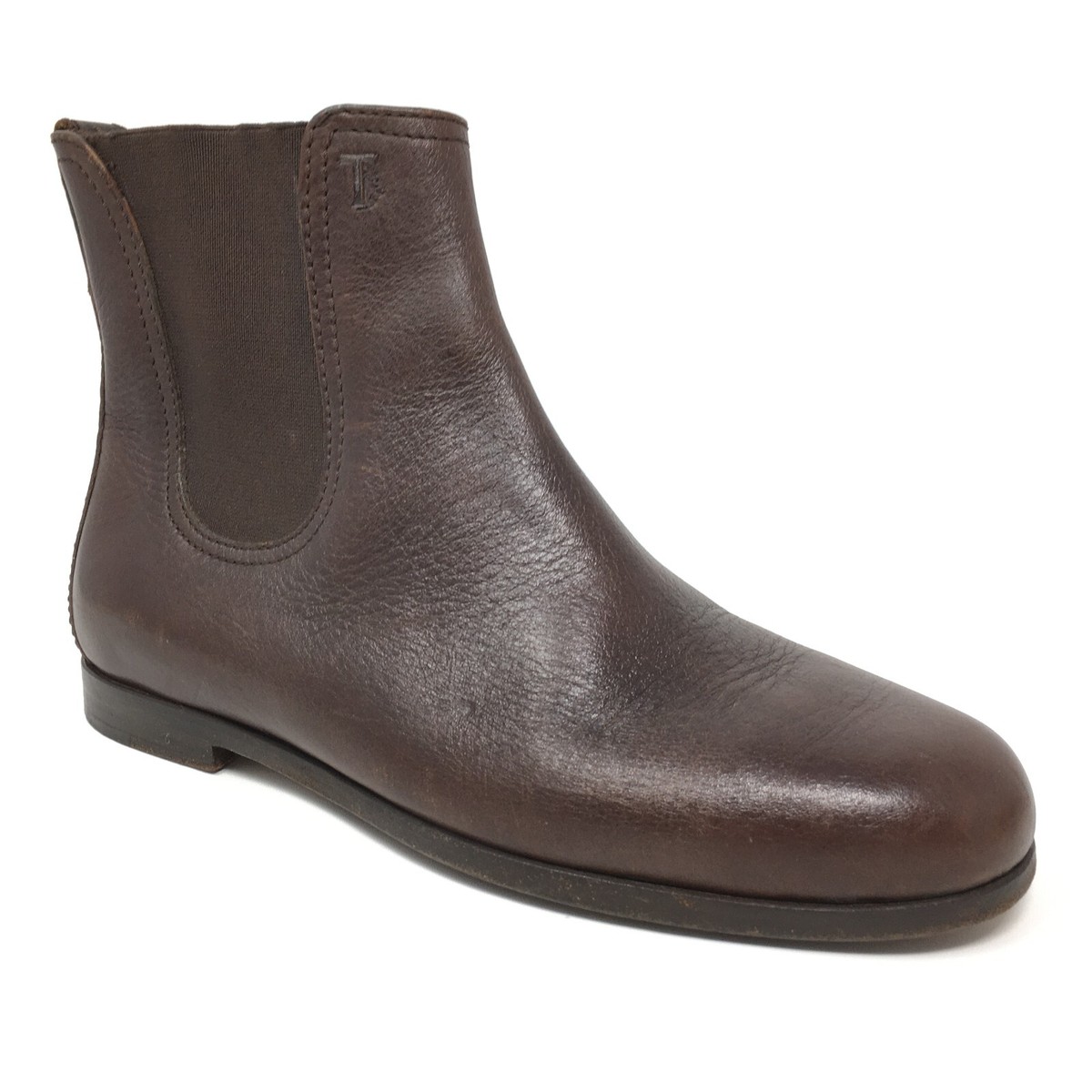 Tod's Chelsea Boots Booties Shoes Womens Size US 37 EU Brown Leather Pull  On