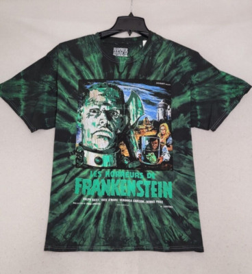 Halloween Frankenstein Tie Dye Shirt Mens Extra Large XL Black Horror Green NWT