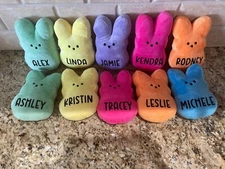 Plush Peeps Easter Bunny with Custom Name Personalization