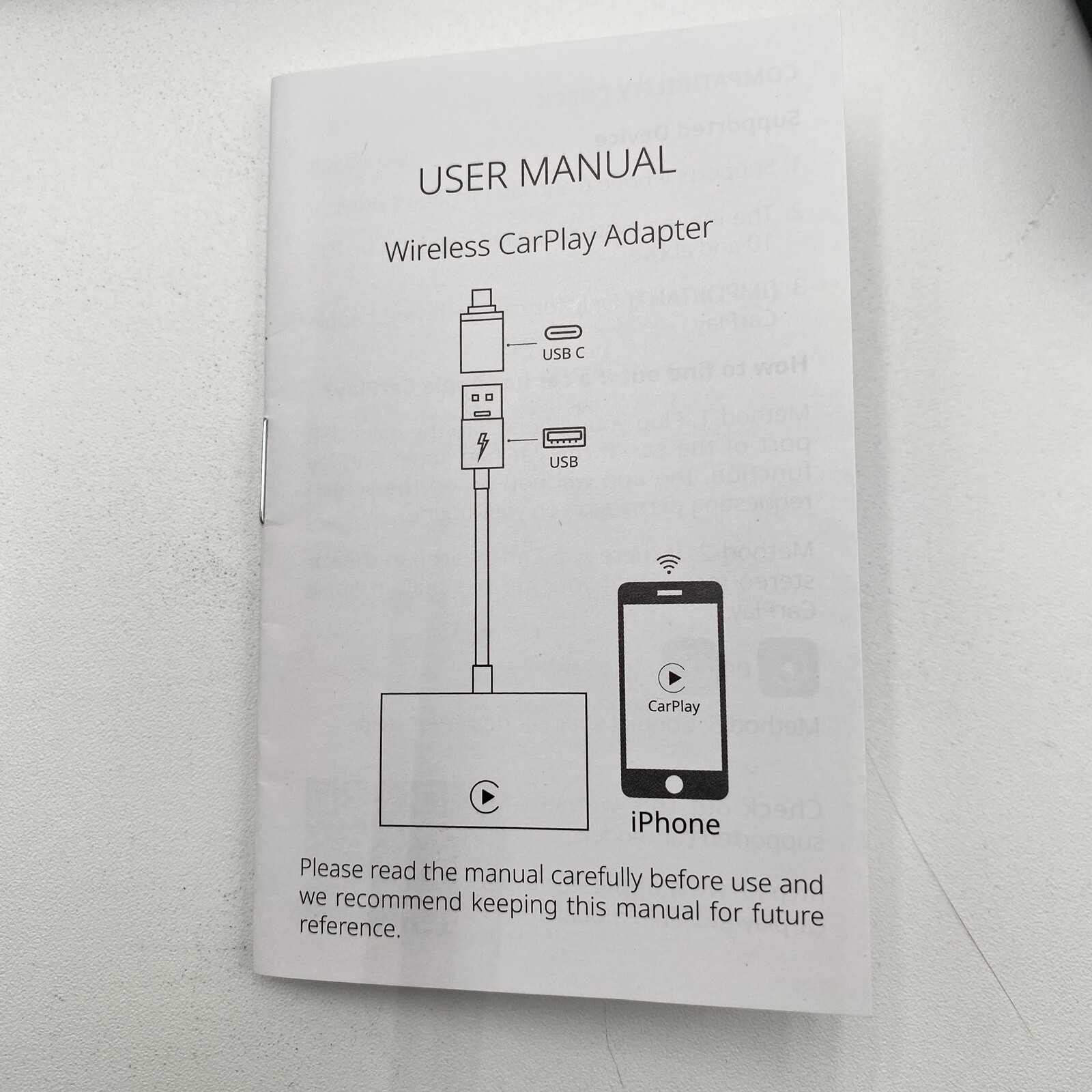 Wireless CarPlay Adapter USB For Apple iOS 10+ Car Auto Navigation Player Used