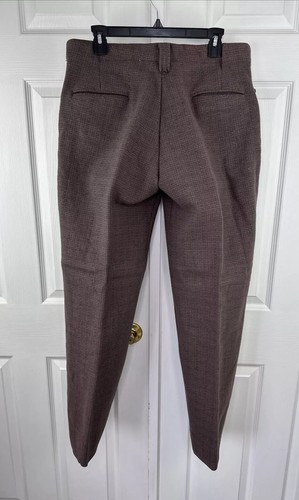 Vtg 40s 50s Pendleton Wool Pants Western 33x31 Thick Heavy Brown Gold Plaid - Picture 8 of 16