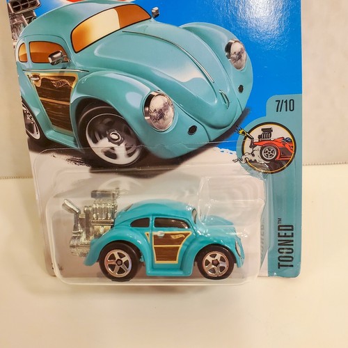 2015 Hot Wheels Volkswagen Beetle Tooned Teal Wood Panel Hot Rod VW Car 7/10 - Picture 2 of 12