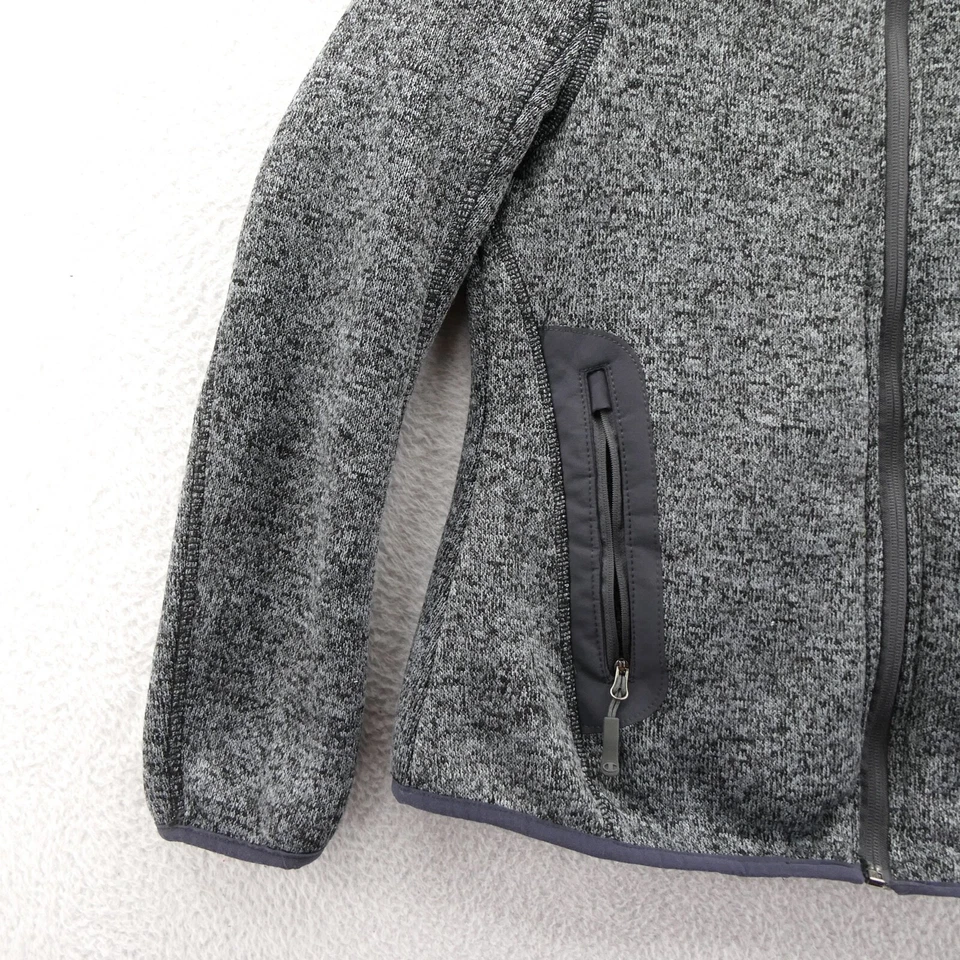 Champion Sherpa Lined Jacket Womens Small Gray Full Zip Coat Zipped Pockets Ski - Image 2 of 4