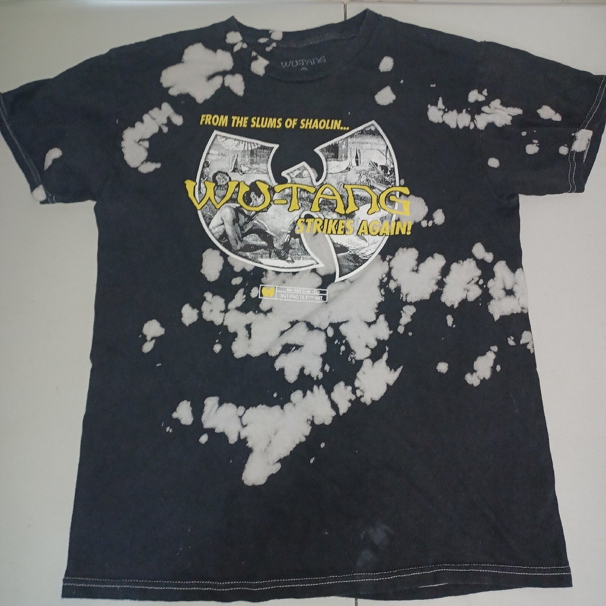 Wu-Tang T-Shirt Mens Medium Strikes Again Black Acid Wash