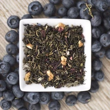 Blueberry flavor Organic Green Tea - Choose loose leaf, tea bags or sample size 