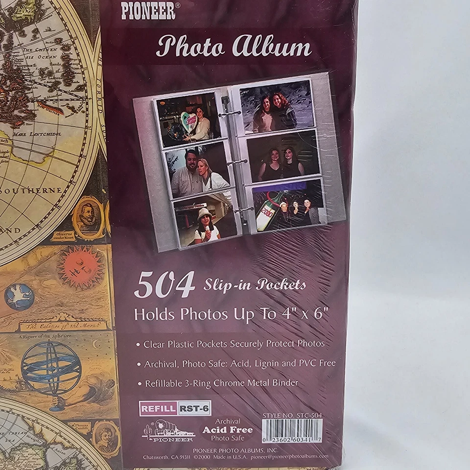 Álbum de fotos Pioneer de 3 anillos de metal cromado para fotos 504 4x6 mapas de colección de EE. UU. Foto 2 de 4