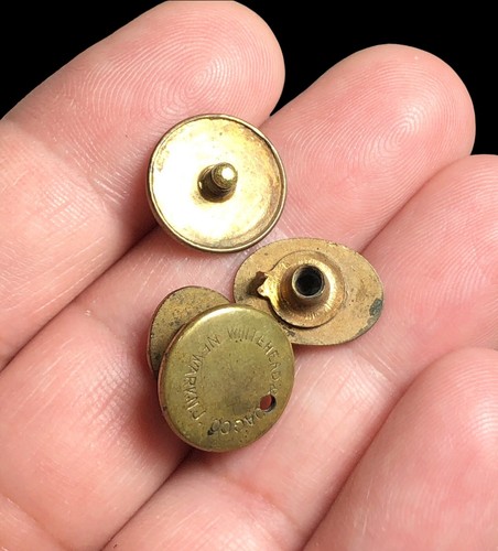 2 Antique enamel Louisville Freemason Mason Member Lapel Pin Masonic Screw Back - Picture 4 of 4