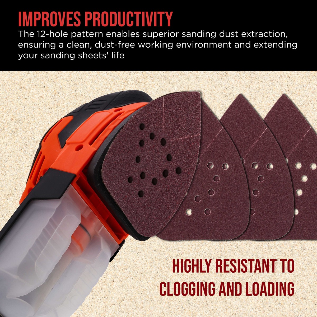ProductionShop Premium Triangle Mouse Detail Sander Sandpaper Sheets 50 Disc Variety Pack Grits 40 80 100 120 180 220 320 400 600 800 Hook Loop Disc