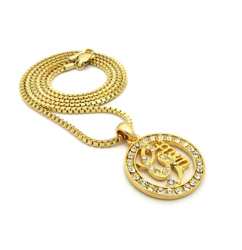 Collar redondo de oro helado mini unidad G con caja de 24" cadena hip hop moda - Imagen 5 de 6