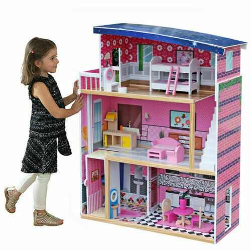 3 story dollhouse with furniture