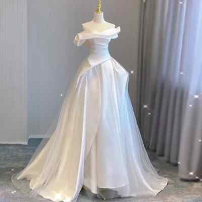Customized Wedding Dresses Satin Tulle Off Shoulder Bridal Gowns Wedding Gowns