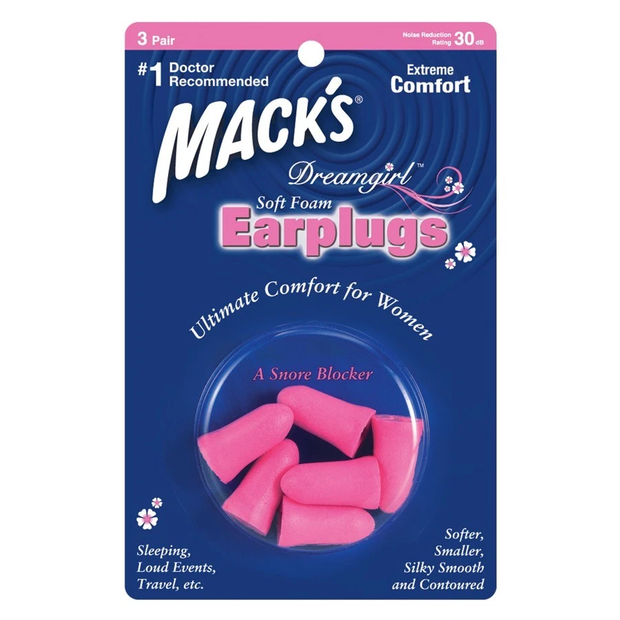 Macks (Mack's) Dreamgirl Soft Foam Earplugs x 3 Pair