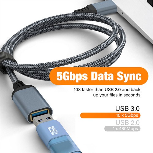USB 3.0 Extension Cable 60W Type A Male to Female Cord Data Transfer Adapter 5m - Zdjęcie 5 z 13