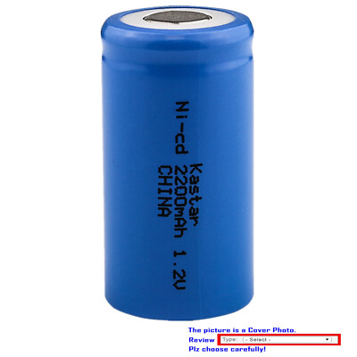 Kastar SubC 1.2V 2200mAh NiCD Flat Top Rechargeable Battery for Wahl 4000 Shaver