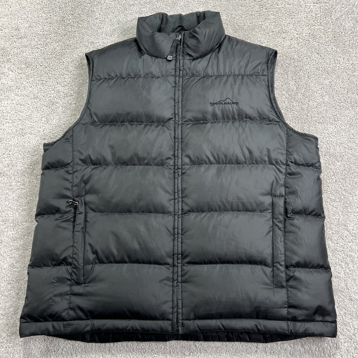 Eddie Bauer Puffer Vest Men's Large Black Premium Quality Goose