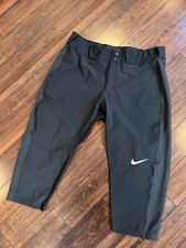 Womens Girls Softball Black Pants Nike Dri Fit Sz Small PRO mesh vented