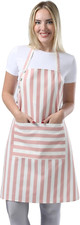 Kitchen Apron Waterdrop Resistant Cotton Apron with Adjustable Aprons for Wom...