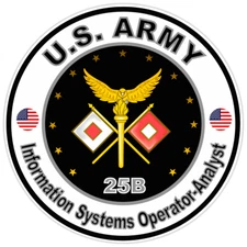 US Army Information Systems Operator-Analyst Sticker Military Soldier Decal 5"