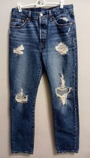 Levi's 501 Jeans Women's 29x32 Original Fit Distressed Button Fly Destructed