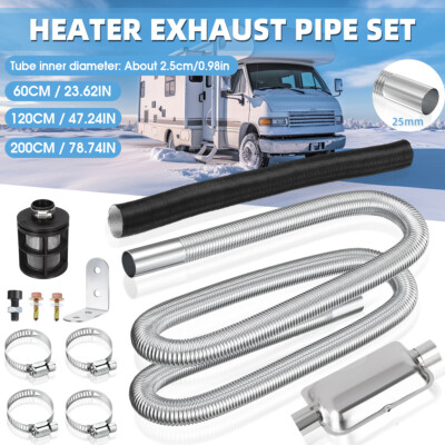 For Air Diesel Heater 24mm Exhaust Pipe Filter Silencer Intake Pipe  Kit UK
