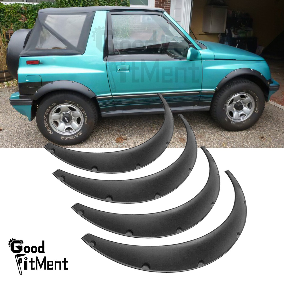 4PCS For Geo Tracker Sport Fender Flares Flexible Wide Body 4PCS For Geo Tracker Sport Fender Flares Flexible Wide Body