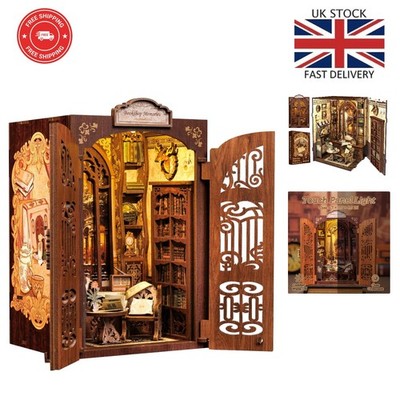 Kreatives 3D Holz Bücherecke Puzzle Kit mit LED für ein stilvolles Bücherregal Display