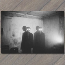 Art Print Glowing Faceless Figures Creepy Monochrome Paranormal Surreal Horror A