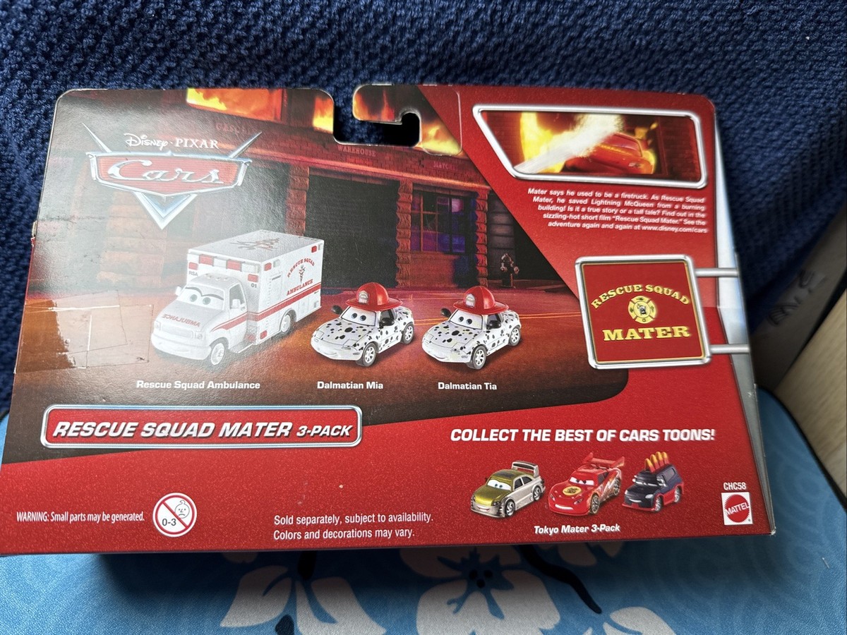 Mattel Rescue Squad Mater 3-Pack Diecast Vehicles Disney Pixar
