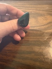 Dark Green Gemstone Silver Ring 925 - Size 7.5