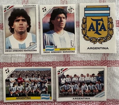 Panini World Cup Story 5 Sticker Maradona Mexico 86 /171 Maradona Italia 90 /224