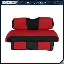 Red Golf Cart Cushion Mesh Seat Cover W/ Mobile Phone Bag For EZGO TXT