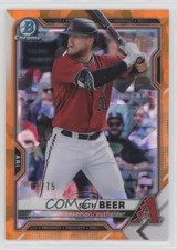 2021 Bowman Sapphire Chrome Prospects Orange Refractor 1/75 Seth Beer 0gm