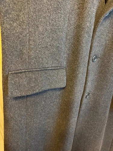 Vintage Roberto Vasalli Men's Charcoal Gray Cashmere Blend Overcoat XL image 7