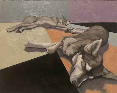 #ad Sleeping Dogs Original Oil Painting $60.00