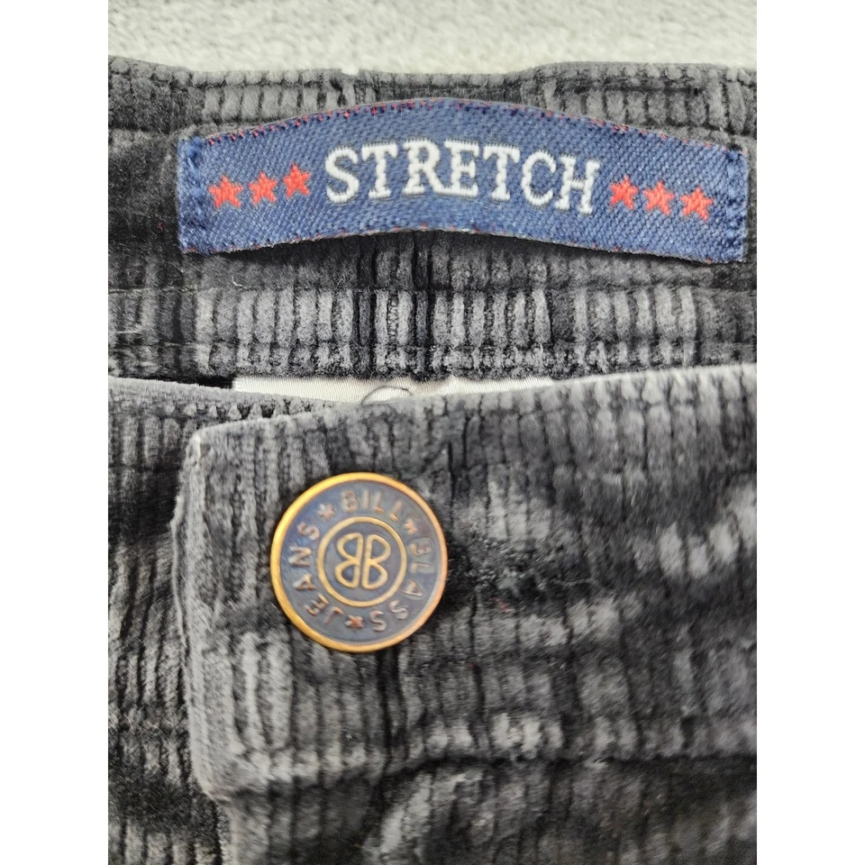 Vintage 90s Bill Blass Stretch Corduroy High Rise Skinny Leg Pants Size 6 Gray - Image 3 of 4