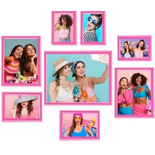 8 Pc Picture Frames - Solid Colored Photo Frame Gallery Wall Set, Multiple Si...