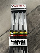 Victory VLR Elite 350 Spine Arrows 6pk All White AAE Vanes 