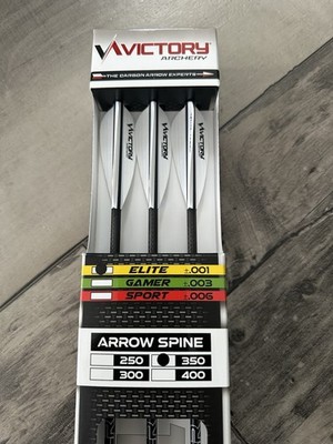 Victory VLR Elite 350 Spine Arrows 6pk (All White AAE Vanes)