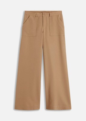 Wide Leg Hose Gr. 44 Khakibeige Damenhose Freizeit-Pants Neu